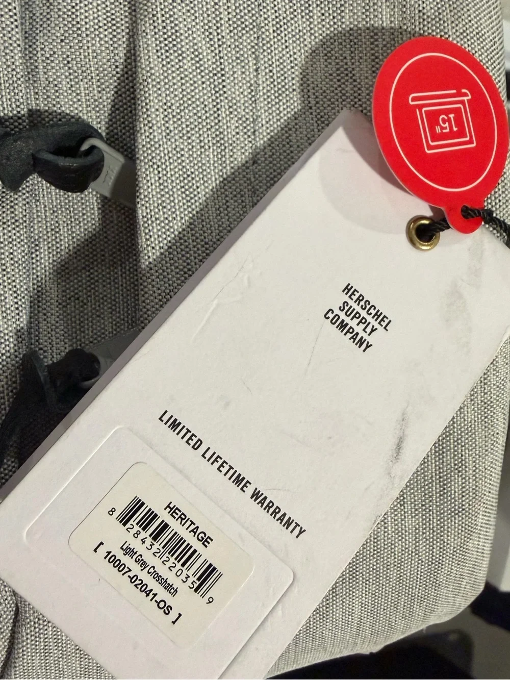 NWT🏷️ Herschel Supply Co. Heritage Backpack – Light Grey Crosshatch (21.5L)